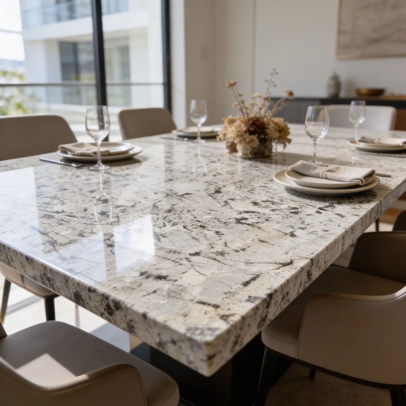 Mesa de jantar em feldspato Arctic Royale